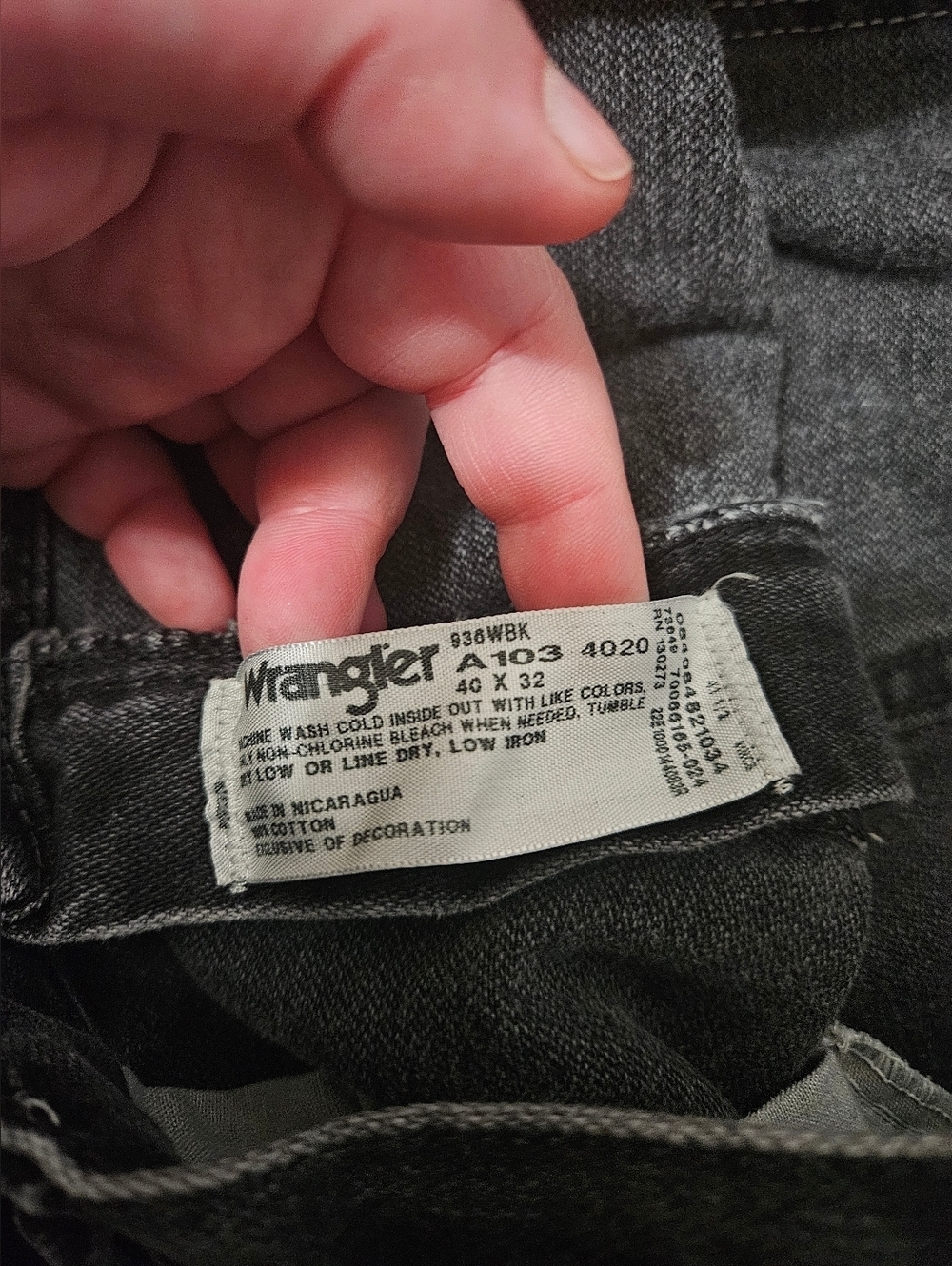 Mens Wrangler 936 Black Boot Cut Jeans Size 40X32! - Picture 3 of 6